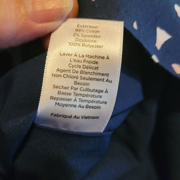 Talbots Petite Skirt Women's 16P Navy Blue Pink Floral Lined Lightweight Pencil - Picture 9 of 9